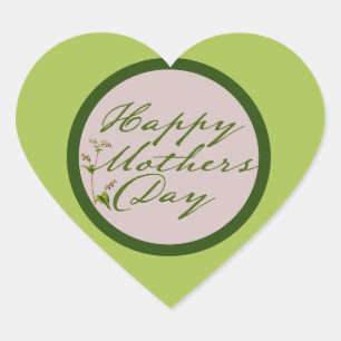 Happy Mothers Day Heart Sticker