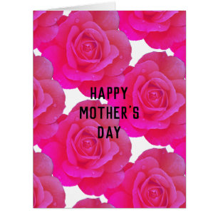 Happy Mother's Day Hot Pink Floral Custom 2025 Cards