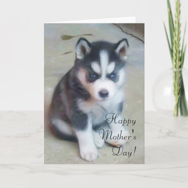 Happy Mother's Day Husky greeting card (Front)