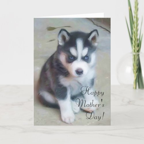 Happy Mothers Day Husky greeting card