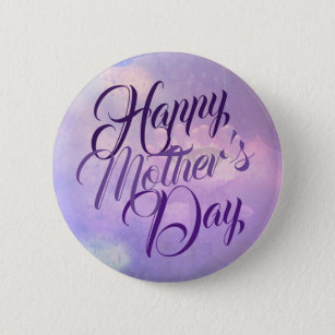 Happy Mother's Day in Purple Button