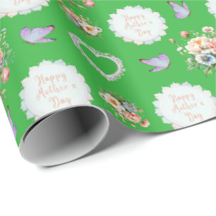 "Happy Mother's Day Irish Green Wrapping Paper
