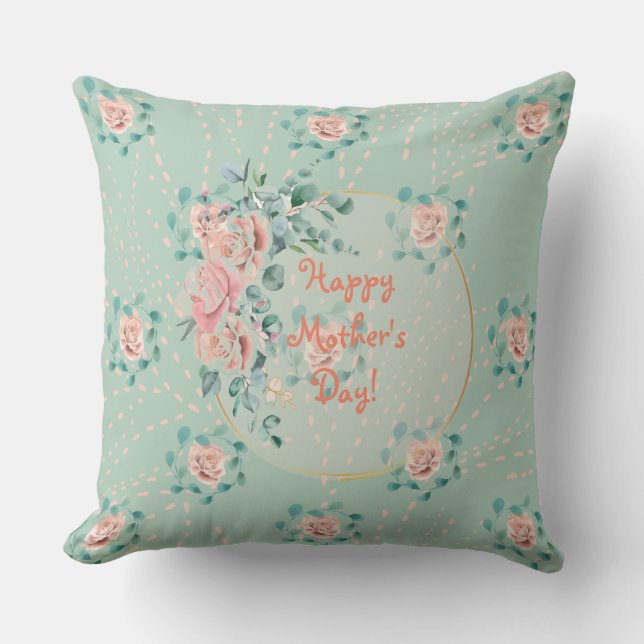 HAPPY MOTHER'S DAY(JADE) THROW PILLOW (Front)