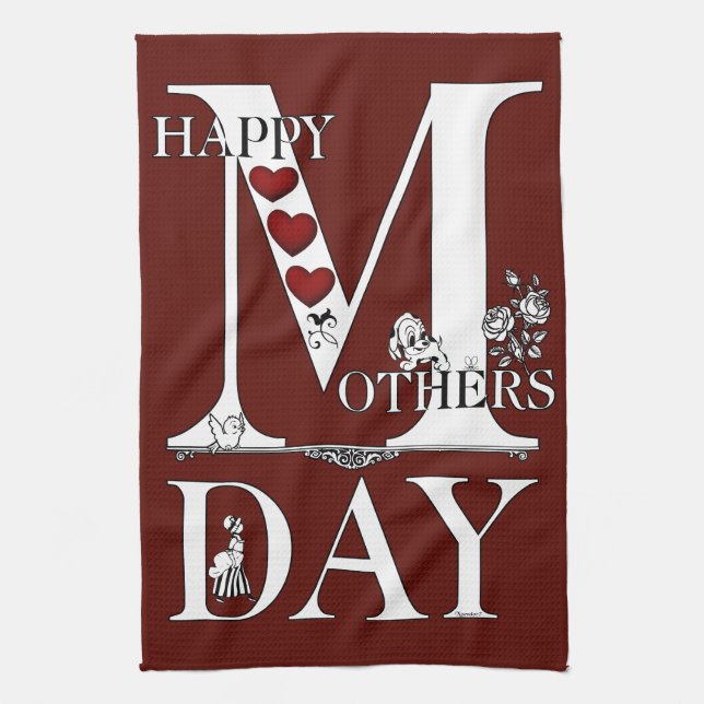 Happy Mothers Day Kitchen Towel (Vertical)