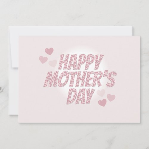 Happy Mothers Day Kitschy Pink Heart Font Invitation
