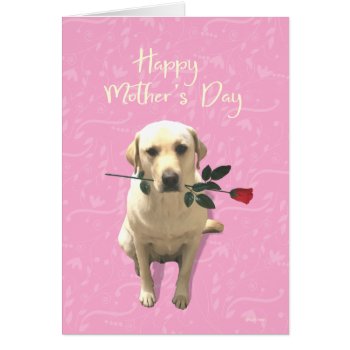 Happy Mothers Day  Labrador Dog Rose  Adorable by ingeinc at Zazzle
