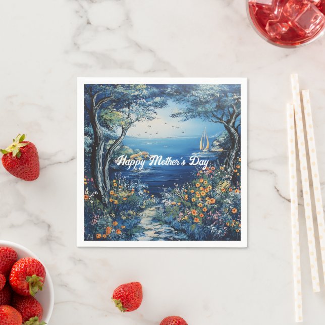 Happy Mother's Day Lake Scene  Napkins (Insitu)
