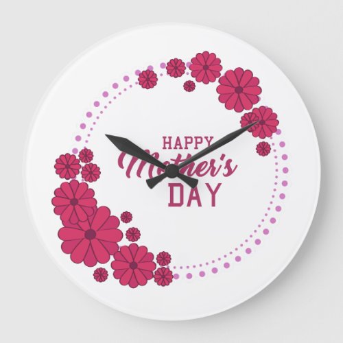 Happy mothers day large clock