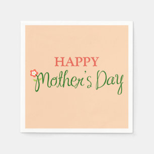 Happy Mother's Day Light Apricot Napkins