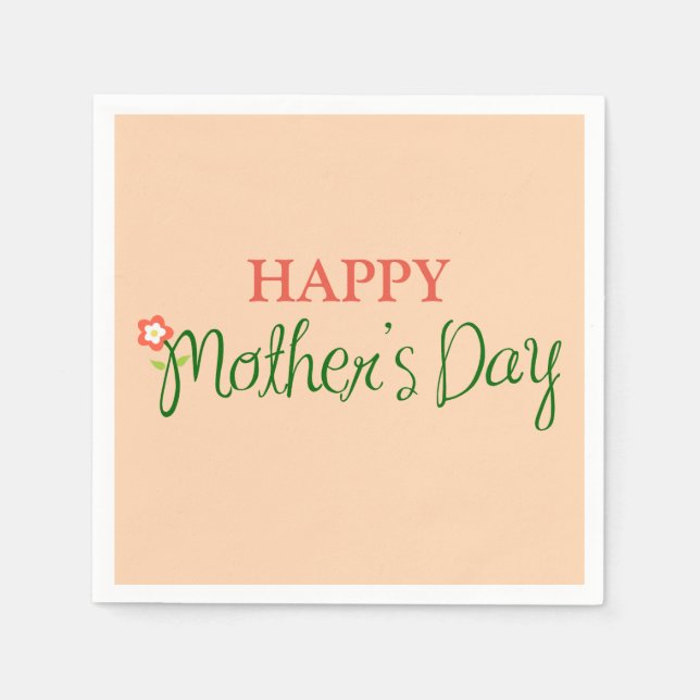 Happy Mother's Day Light Apricot Napkins (Front)