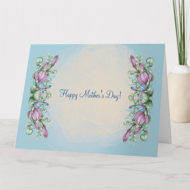 HAPPY MOTHER'S DAY (LIGHT BLUE) CARD (Front)