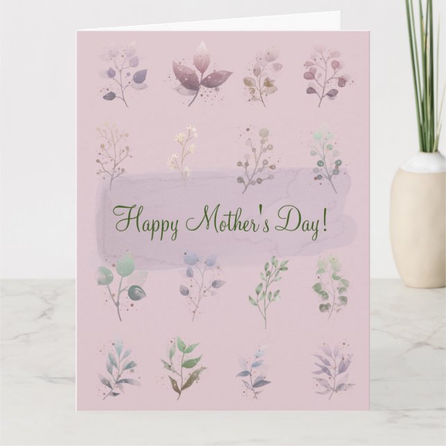 HAPPY MOTHER'S DAY(LIGHT MAUVE) CARD (Front)