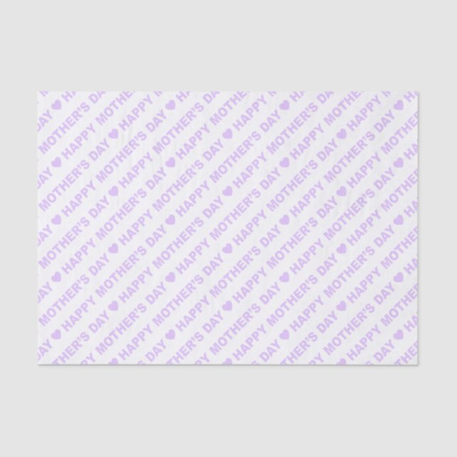 Happy Mother's Day Lilac on White Tissue Paper (Front)