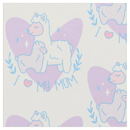 happy mothers day llama baby fabric