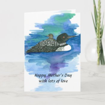 Happy Mother's Day Loon Bird Baby Loonlet Card by CountryGarden at Zazzle