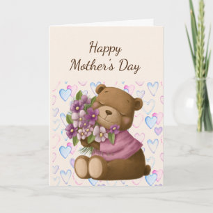 Happy Mother's Day Love Appreciate Bear Flowers Card