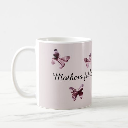 Happy Mothers Day Love Pink Satin Butterfly Coffee Mug