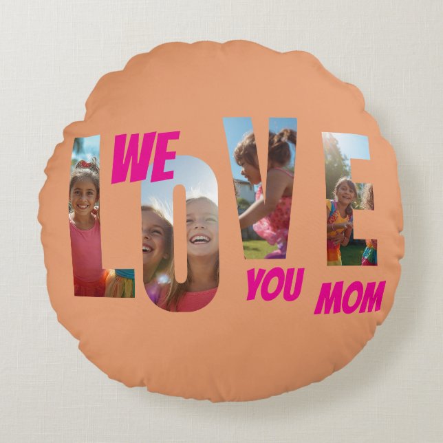 Happy Mother's Day Love Round Pillow (Front)