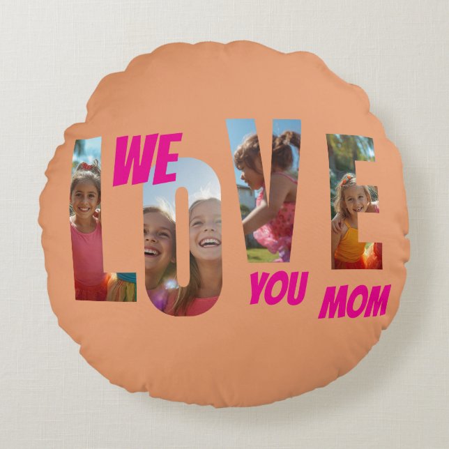 Happy Mother's Day Love Round Pillow (Front)