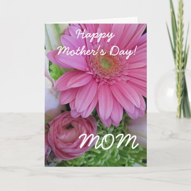 Happy Mother's Day-M-Pink Floral Card (Front)