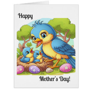 Happy Mother's Day Mama Bird / Hatchlings Customi Cards
