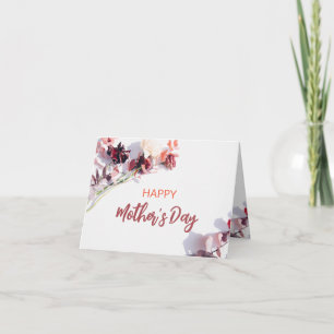 Happy Mother's Day Maroon Flowers Card