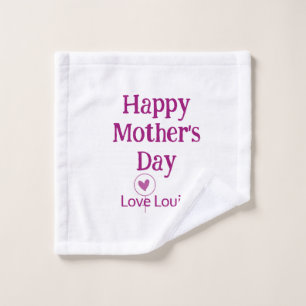 Happy Mother's day mauve love name female sign tit Wash Cloth
