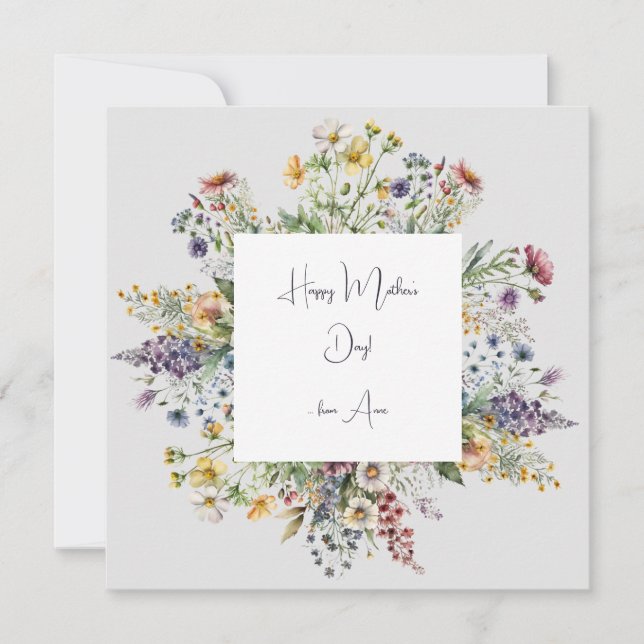 Happy Mother's Day meadows flowery card (Front)