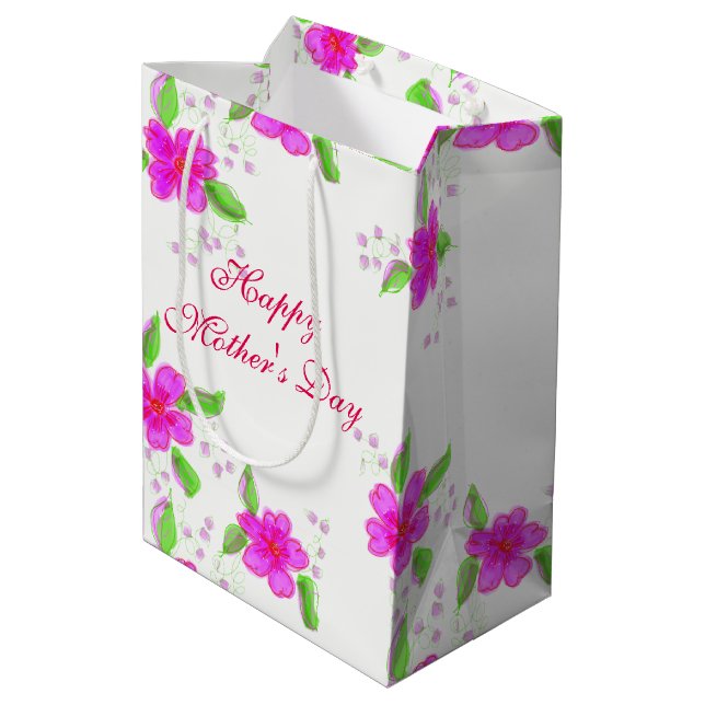 Happy Mothers Day Medium Gift Bag (Back Angled)