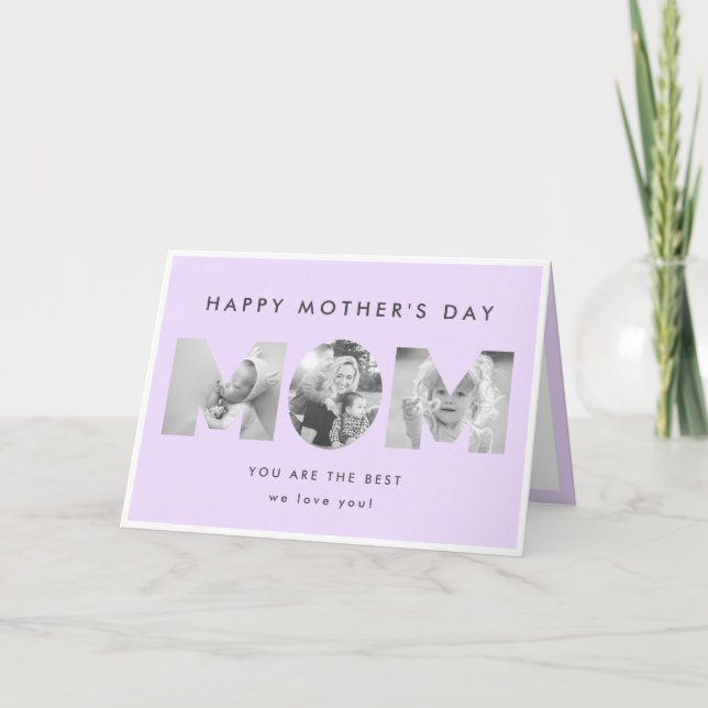 Happy Mother's Day Minimalist Modern Mom Photo Card (Front)