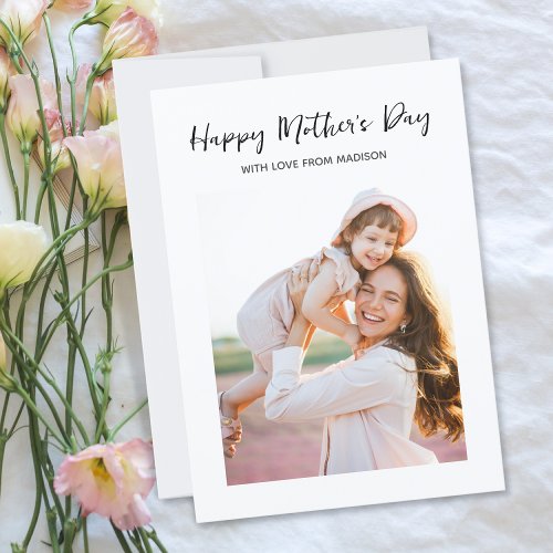 Happy Mothers Day Minimalist Photo Card