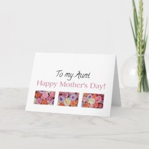 Happy Mother's Day, mixed pastel roses for Aunt Card