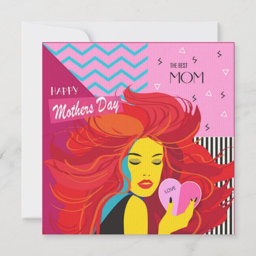 Happy Mothers Day Modern design  Wishes Text Invitation