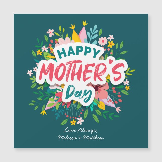 Happy Mothers Day Modern Floral Personalized (Front)