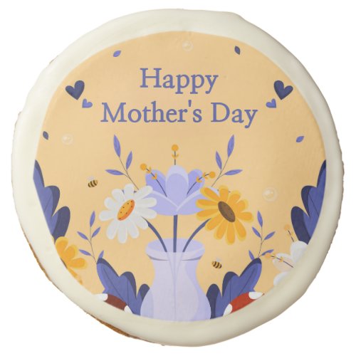 Happy Mothers Day Modern Flowers Floral Botanical Sugar Cookie