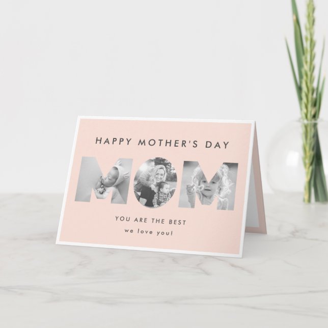 Happy Mother's Day Modern Minimalist Custom Photo Card (Front)