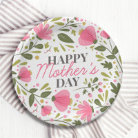 Happy Mother's Day Modern Pink Floral Botanical