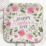 Happy Mother's Day Modern Pink Floral Botanical Paper Plates<br><div class="desc">Happy Mother's Day Modern Pink Floral Botanical Paper Party Bowls featuring the text " Happy Mother's Day" in modern calligraphy script typography accented with pink flowers and green foliage. Perfect for Mother's Day celebrations. Designed by Evco Studio www.zazzle.com/store/evcostudio</div>