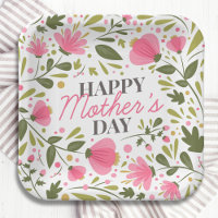 Happy Mother's Day Modern Pink Floral Botanical