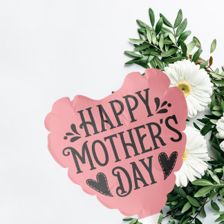 Happy Mother's Day Modern Simple Black Script Balloon
