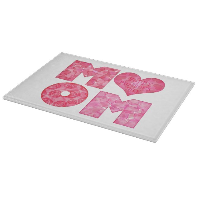 Happy Mother's Day Mom Alphabet Cutting Board (Corner)