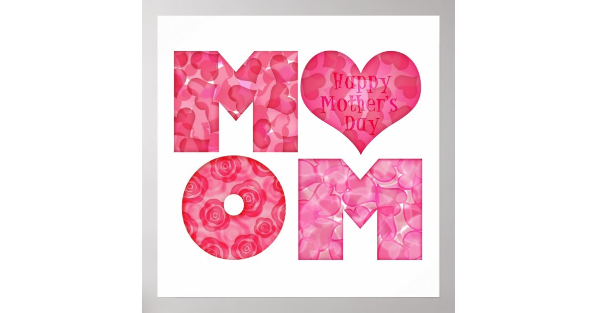 Happy Mother's Day Mom Alphabet Poster | Zazzle