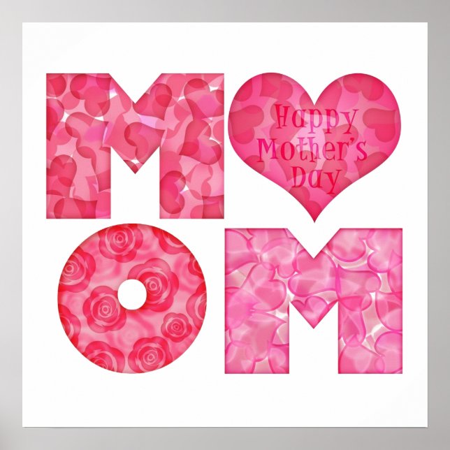 Happy Mother's Day Mom Alphabet Poster (Front)