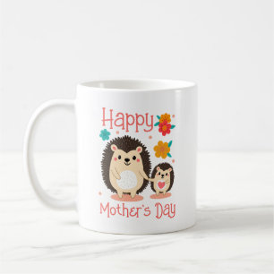 Happy Mother's Day Mom And Baby Hedgehog  Coffee Mug
