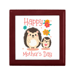 Happy Mother's Day Mom And Baby Hedgehog Gift Box