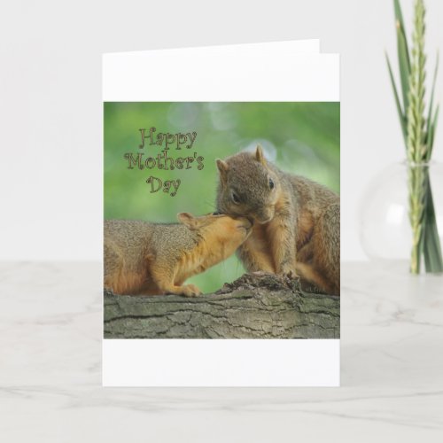 Happy Mothers Day _ Mom and Baby Squirrel Card