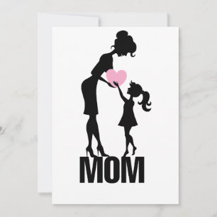 Happy Mothers Day Mom and Little Girl Holiday Card