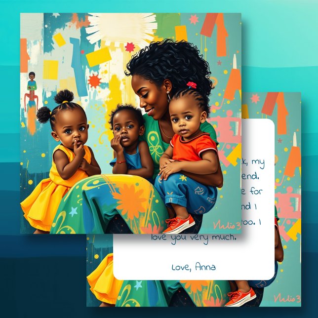 Happy Mother's Day | Mom and Three Kids Card (Creator Uploaded)