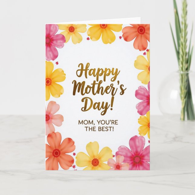 Happy Mothers Day Mom Card (Front)