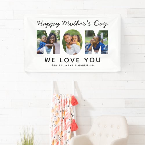 Happy Mothers Day Mom Custom Photo Collage Banner